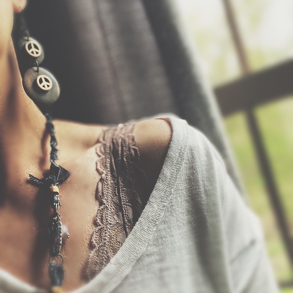 Keep The Peace Necklace & Earrings ☮️ - Picture 9 of 16